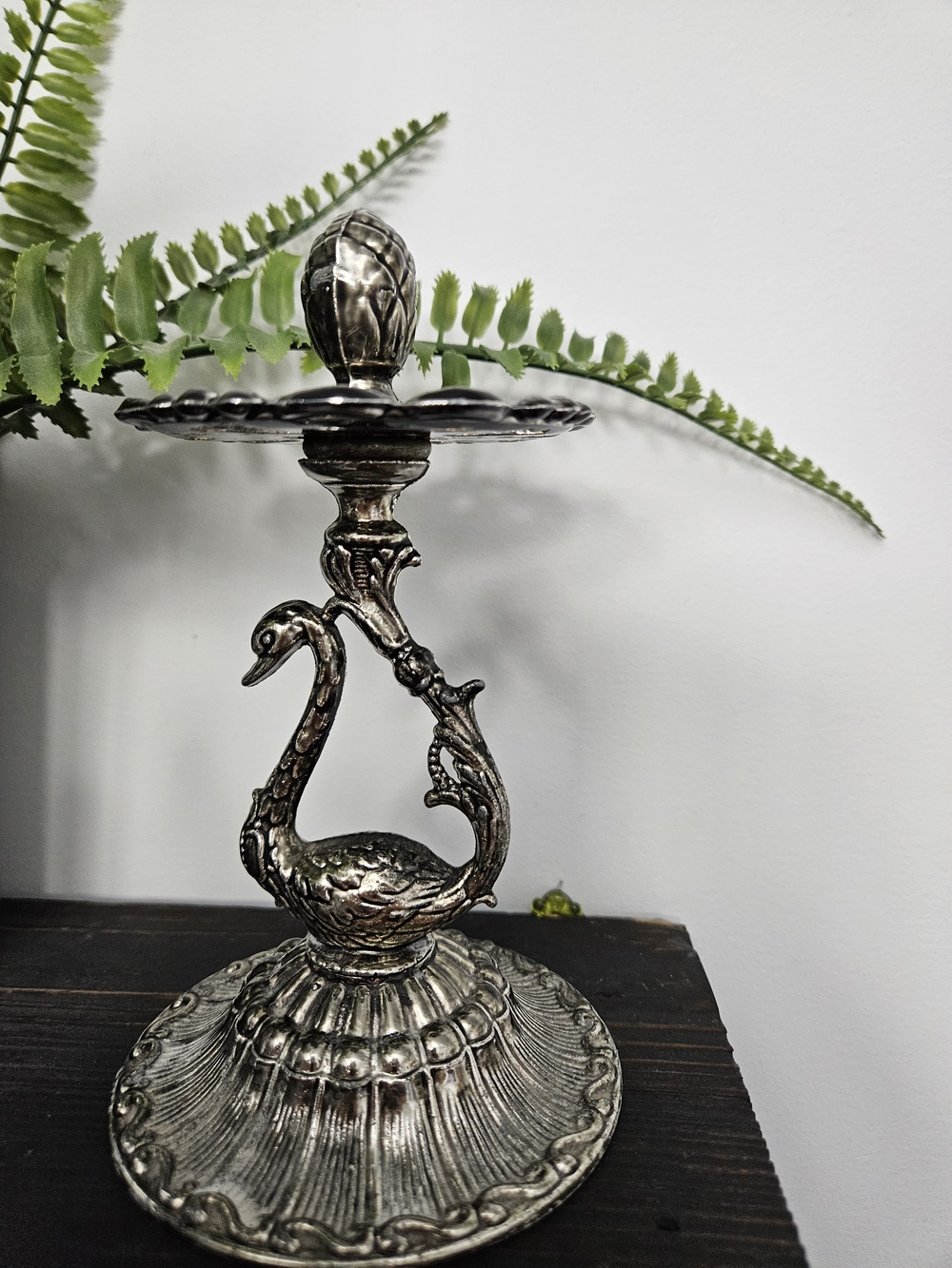 Vintage Brass Swan Decor